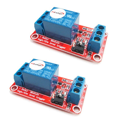2Pcs 5V One Channel Relay Module Relay Switch with OPTO Isolation High Low Level