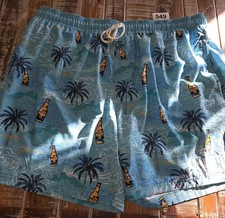 Corona Board Shorts Mens Swim Trunks 3xl 48 50 Drawstring Teal Yellow