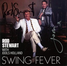 ROCK SINGER Rod Stewart & PIANIST Jools Holland autographs, signed CD promotion