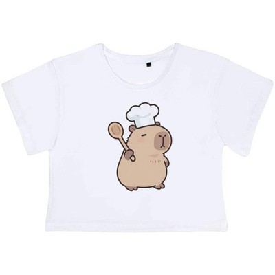 ''Chef Capybara'' Damen Baumwolle Crop Tops (CO063042)