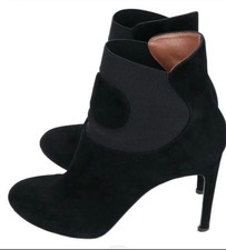 Authentic Alaïa Paris Black Suede Ankle Boots Heels Size 37 EU Luxury