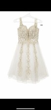 White And Gold Designed Quinceañera Dress Or Evening Party Dress