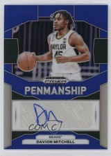 2024 Panini Prizm Draft Picks Penmanship Blue 131/149 Davion Mitchell Auto 1n3b