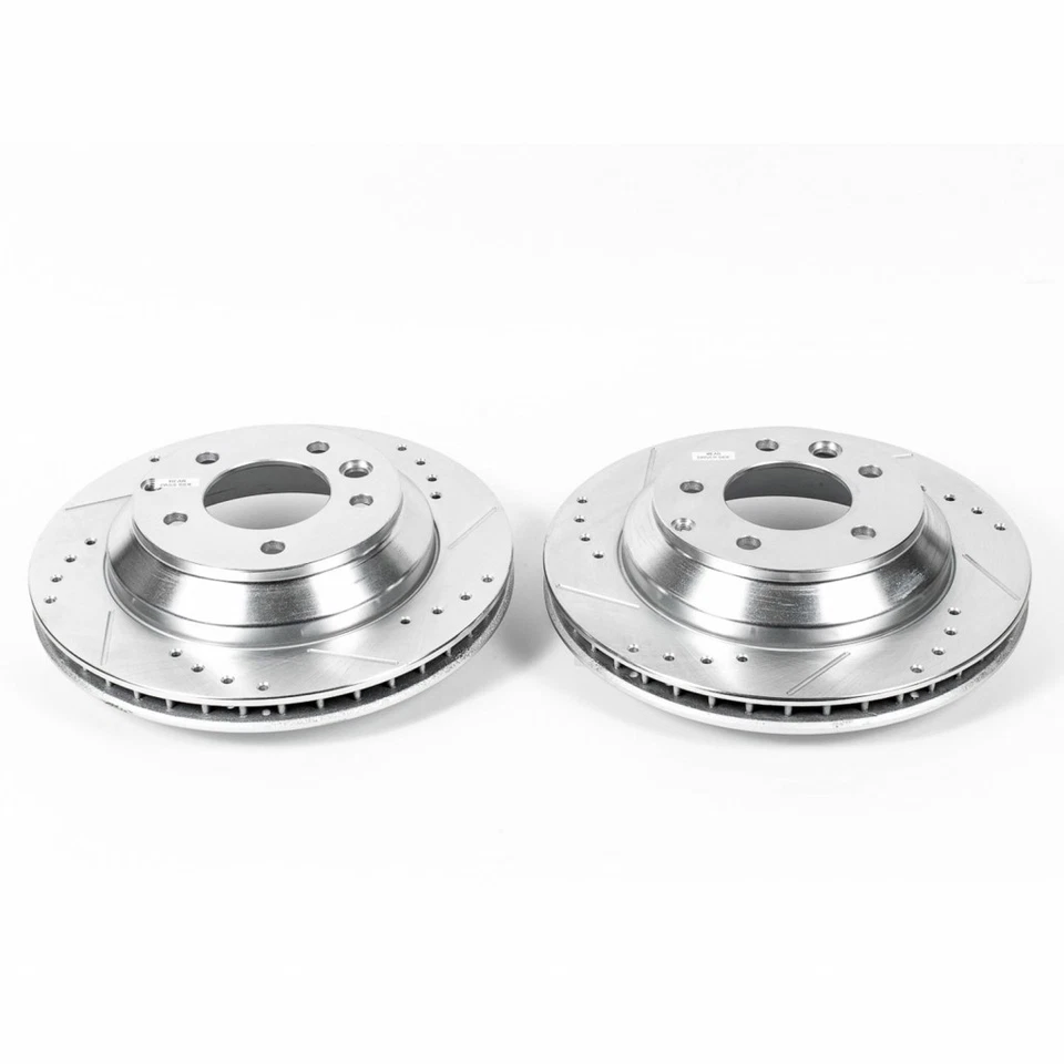 Power Stop Brake Rotors For Audi Q7 2007-2015 Rear - Drilled & Slotted - Pair Foto 2 de 4