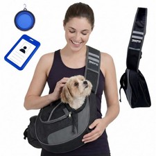 Hands-Free Sling Pet Carrier for Cats and Small Dogs up to 12lbs   Travel Set...