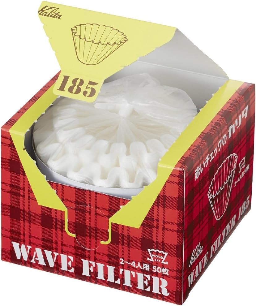 Kalita Wave Series KWF-185#22210 Coffee Filters, White, For 
