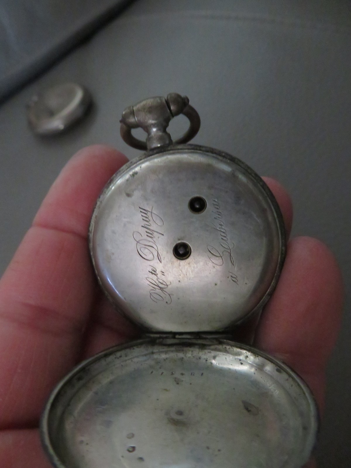 antique crab hallmark solid silver pocket watch - image 3