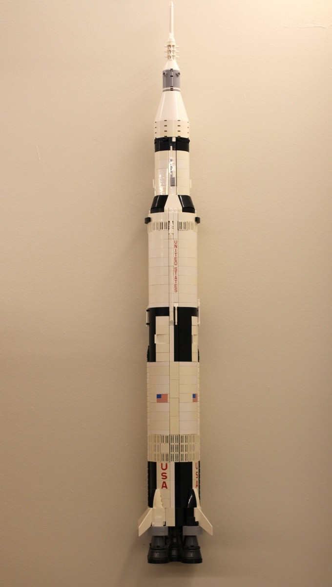 LEGO Saturn V Rocket - Low Profile Wall Mount - Horizontal or