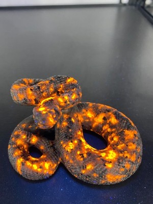 1PC  Natural Yooperlite Quartz Crystal Carved snake skull reiki healing decor