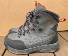 Simms Freestone Wading Boots Rubber Sole Mens Size 13 Gunmetal Grey