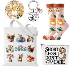Corgi Gifts for Dog Lovers Cute Handbag, Makeup Bag, Socks, Keychains