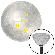 Yellow Shift Pattern37n Clear Retro Metal Flake Shift Knob W M16x1.5 Insert