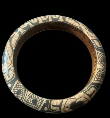 Wood and Resin Thunderbird Bangle Bracelet, Haida, Gordon White, Northwest Coast