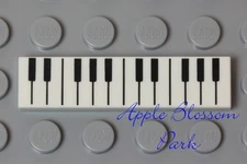 NEW Lego Minifig PIANO KEYBOARD 1x4 White Music Tile with/Black Keys