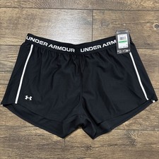 Under Armour NWT Women's Tech Play Up Shorts Size L Black/White, Pockets