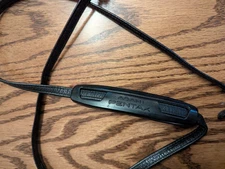 Genuine Vintage Asahi Pentax SLR Black Leather Camera Strap, & rubber neck pad