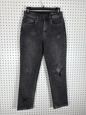Blank NYC Madison Crop faux leather star print jeans size 27