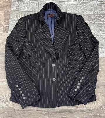 Women Escada Blazer Black Silk L