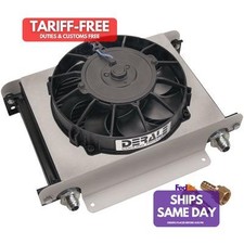 Derale DER15860 Plate Type Aluminum Fluid Cooler and Fan Universal Performance
