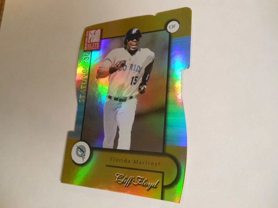 2001 Donruss Elite Status Клифф Флойд SSP 6/30 карта 93 Редкие штампованные Marlins - Изображение 2 из 4