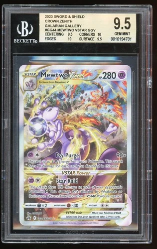 BGS 9.5 GEM MINT Mewtwo VSTAR Crown Zenith #GG44 Pokemon Card TCG .5 FROM BGS 10