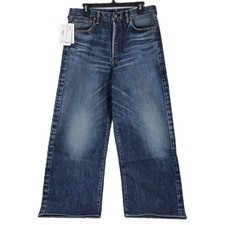 Jeans Visvim Social Sculpture 01 EX larghi vintage in blu lavaggio danneggiato taglia 34/30