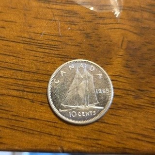 Canada 1965 10 Cent Uncirculated Silver Proof Coin