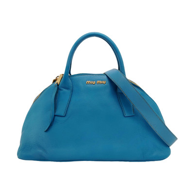 Miu Miu Avenue Crossbody bags Leather Blue Free Shipping | Duties