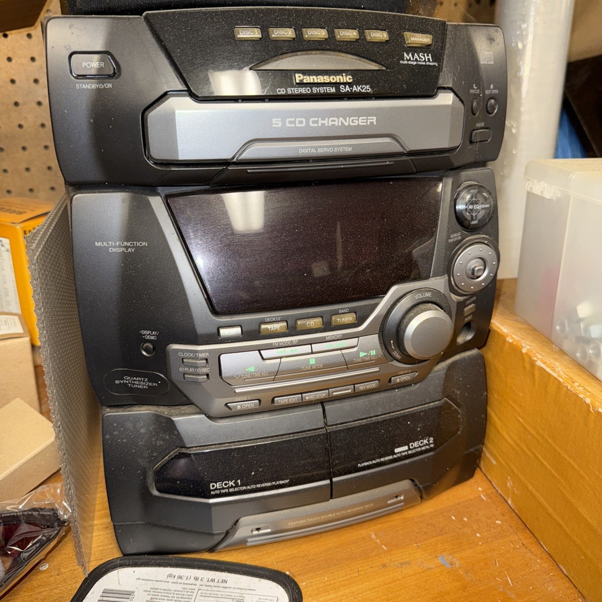Panasonic ミニコンポ　sa-ak25 Panasonic Radio Stereo System Boombox SA-AK25 5 CD Changer dual