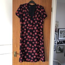 Hobbs Navy Floral Dress Ladies Red Smart Occasion Wedding Guest Evening Work 12