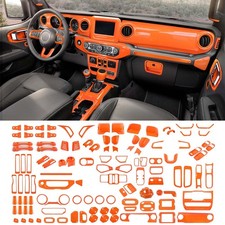 Juego completo naranja juego de molduras de cubierta de consola central para Jeep Wrangler JL Gladiator 18+