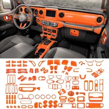 Orange Full Set Center Console Cover Trim Set For Jeep Wrangler JL Gladiator 18+