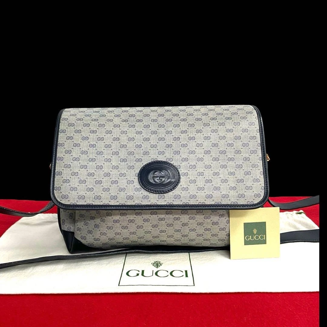 Gucci ancien sac bandoulière micro gg pochette bleu marine m2_0408