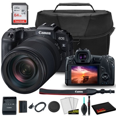 Canon EOS RP Mirrorless Camera W/ 24-240mm Lens +  Bag +  64GB Card + More