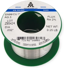 AIM Solder LeadFree Rosin Core 0.032inch-0.81mm (0.25lb-113g), Silver 