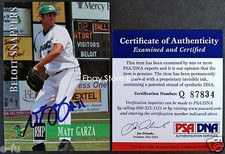 MATT GARZA Signed Rare 2005 Grandstand RC Beloit Blue Auto PSA/DNA COA Autograph