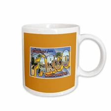 3dRose Greetings from Fargo North Dakota Scenic Postcard Reproduction Mug