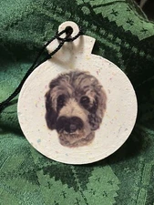 Handpainted Labradoodle Christmas Ornament