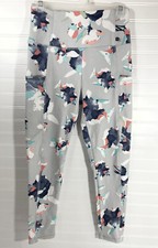 Marika High waist Leggings gray Floral Abstract Print Women Size Medium Yoga