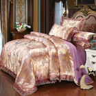 Satin Luxury Jacquard Bedding Set Yarn Dyed Duvet cover Bed Spread Pillowcase Queen King