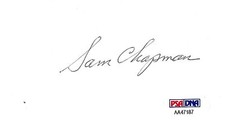 Sam Chapman Signed Cut Index Card PSA/DNA COA A's 46 All Star Baseball Autograph