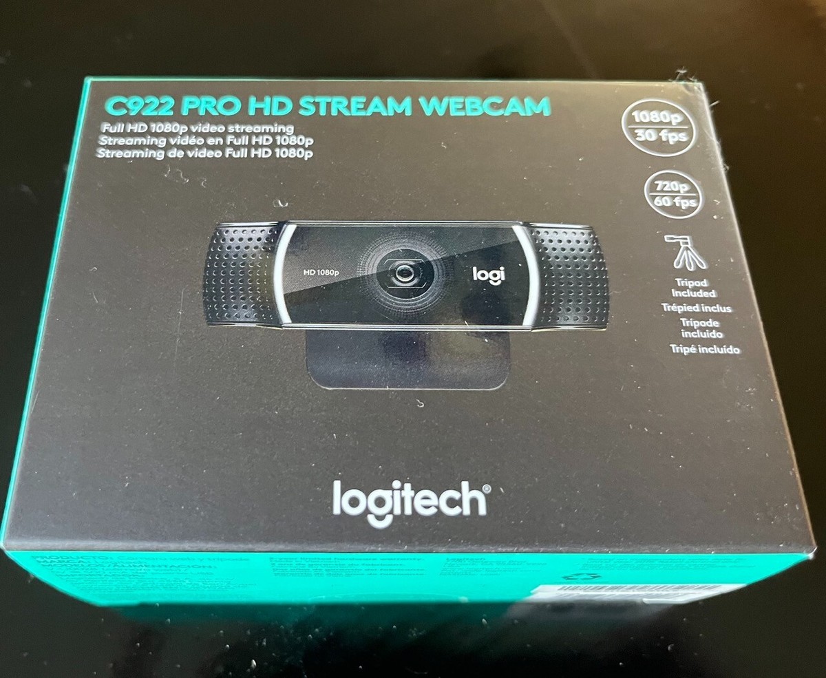 Logitech C922 Pro Stream Webcam HD 1080P Camera with Tripod NEW