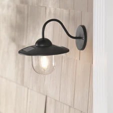 Solar LED Wall Sconce Lamp Lantern BLACK Outdoor Porch Patio Fence Light Fixture