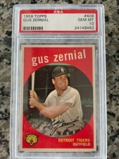 1959 Topps Gus Zernial psa 10!!! Perfect Mint!! Extremely rare!