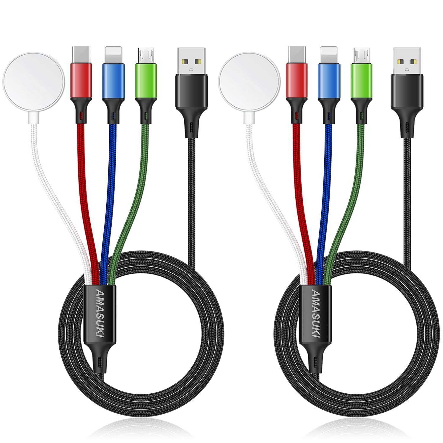 2Pack Multi Charging Cable for Apple Watch Charger USB Magnetic Wireless Char...