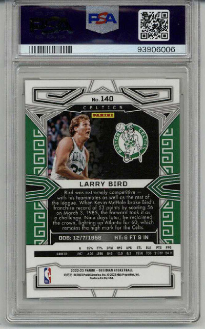 2022-23 Panini Obsidian - Larry Bird #140 Electric Etch White