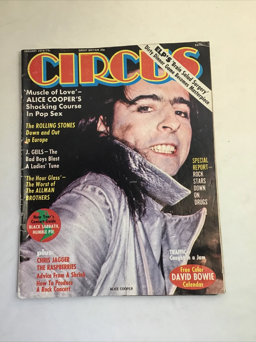 Circus Magazine January 1974 Alice Cooper The Rolling Stones ELP No Calendar  | eBay