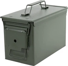 Redneck Convent Metal Ammo Storage Box - .50 Cal Green Locking Steel Ammo Can