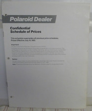 Polaroid SX-70  Other Cameras Accessories Dealer Pricing Guide 7-19-1982- RARE