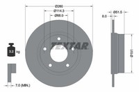 Textar 2X Bremsscheiben Hinten Voll Beschichtet 92335803